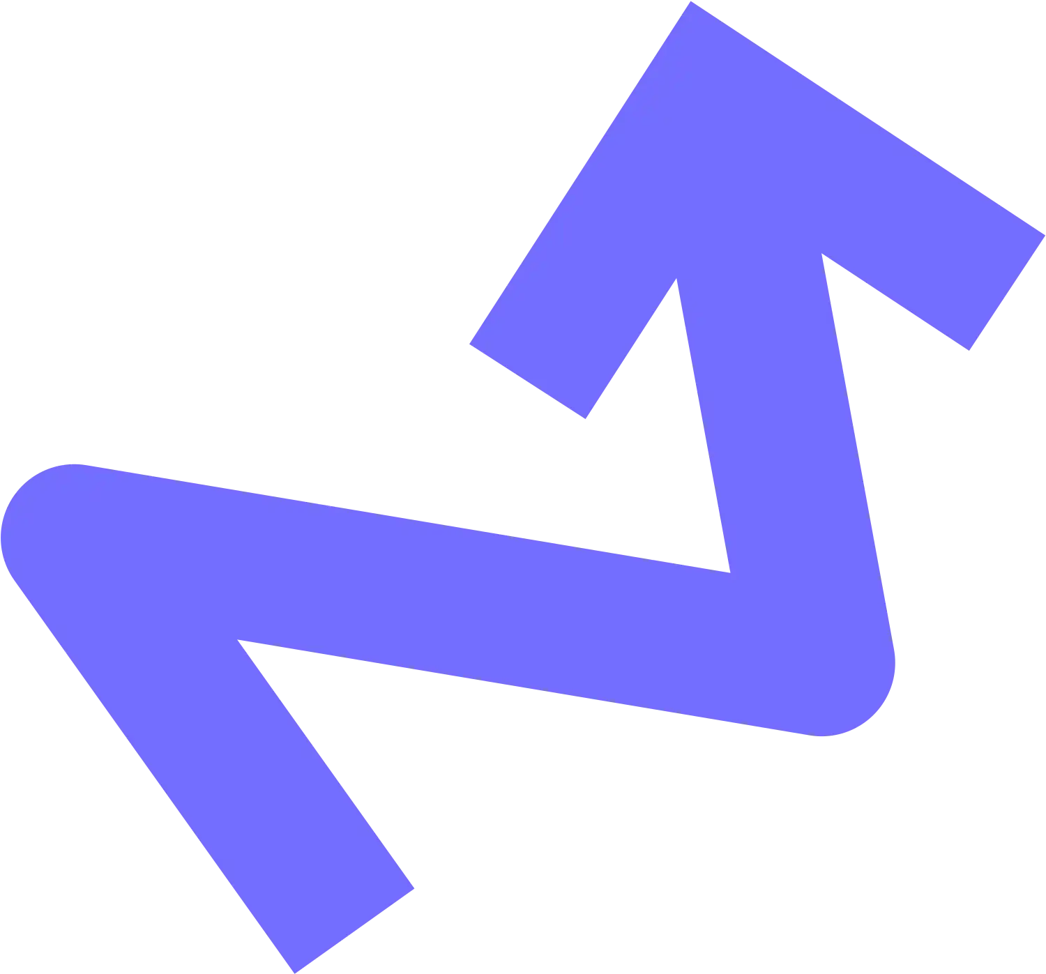 Violetter Pfeil zeigt nach oben