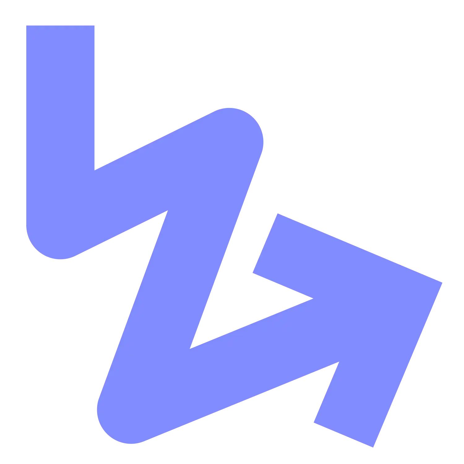 Violetter Pfeil zeigt nach rechts