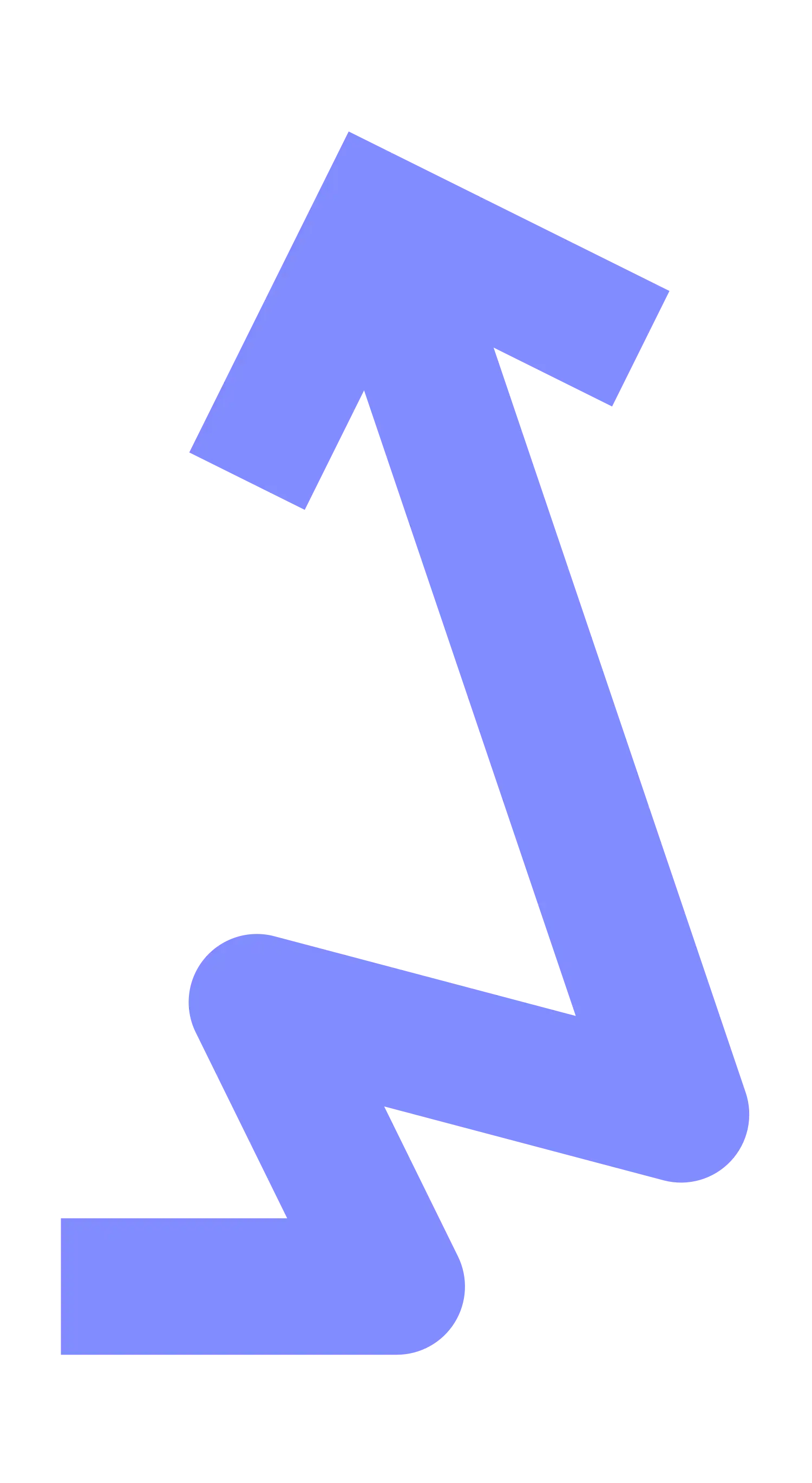 Violetter Pfeil zeigt nach oben