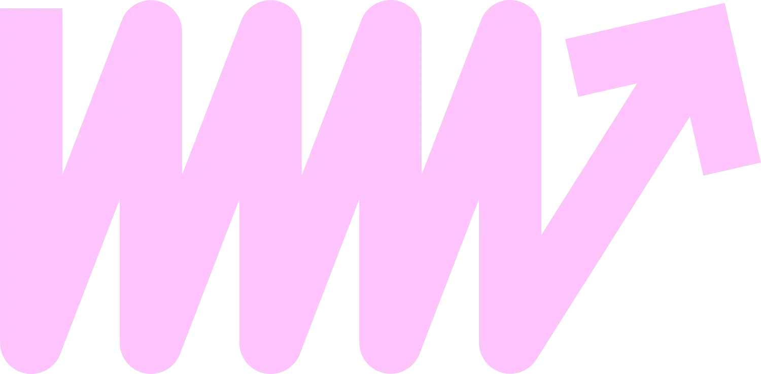 Pinker Zickzack-Pfeil zeigt nach rechts