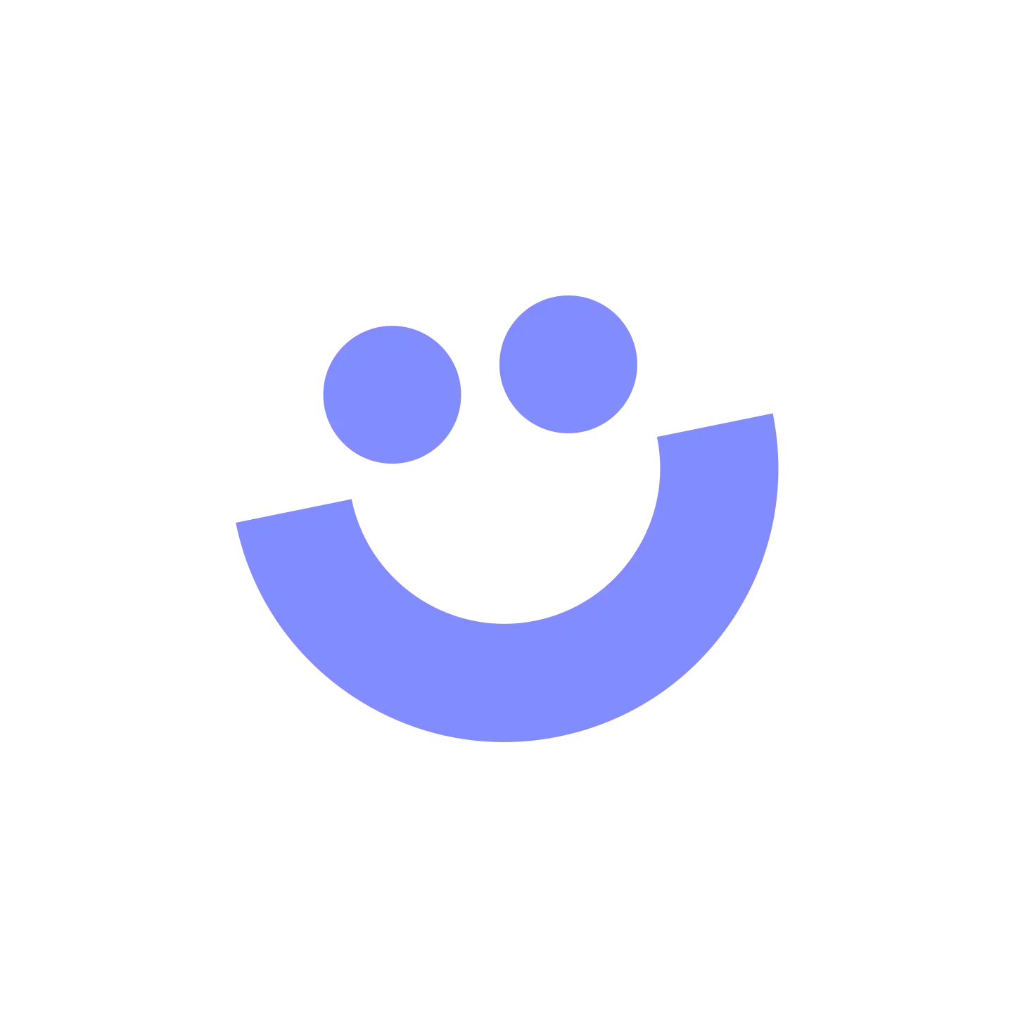 Violettes fröhliches Smiley-Symbol