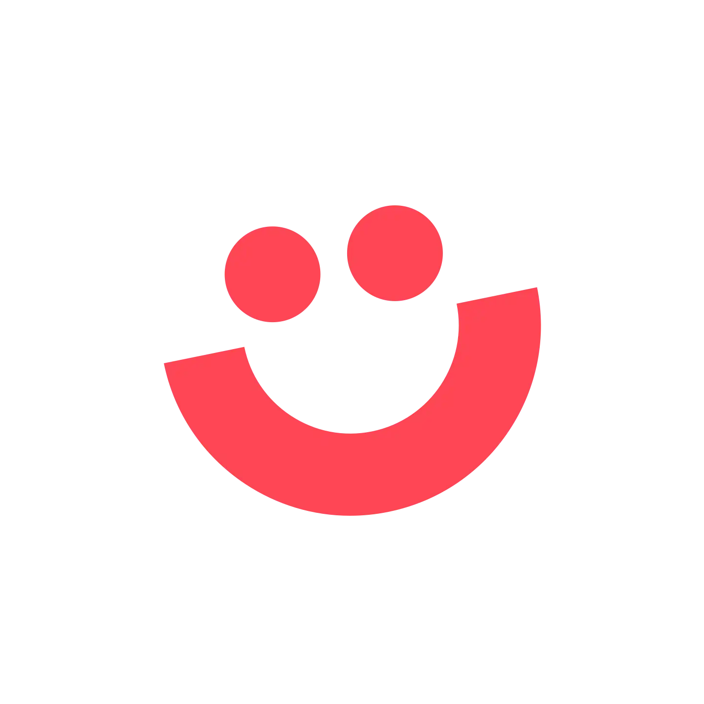 Rotes fröhliches Smiley-Symbol