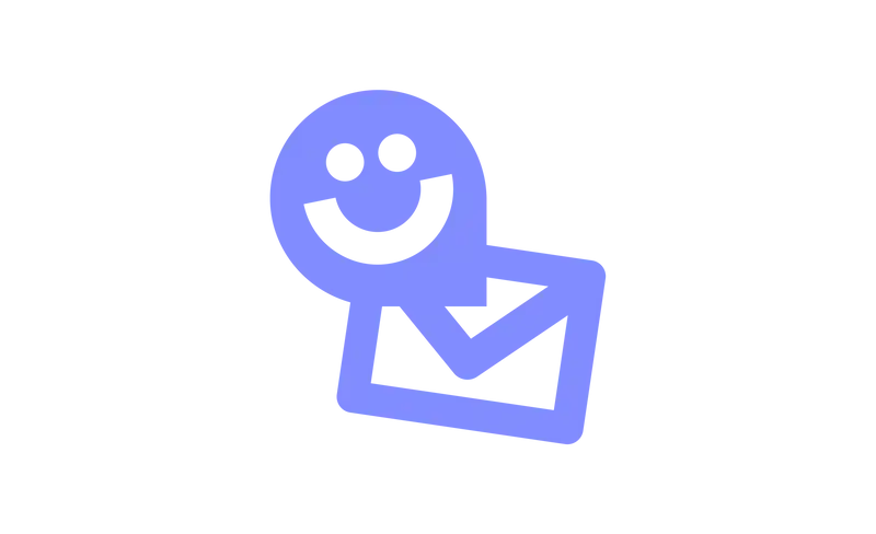 Violettes Smiley-Symbol mit Briefumschlag